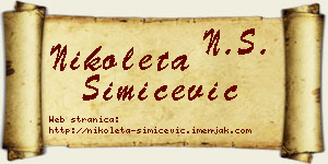 Nikoleta Simićević vizit kartica